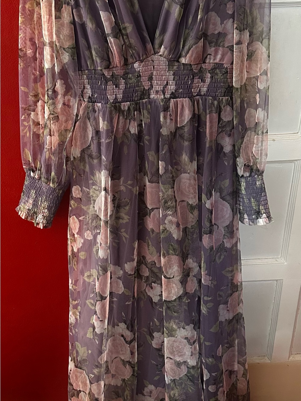 Baltic Born Layla Tulle Maxi Dress Purple Floral Sheer Romantic Wedding XL - Picture 14 of 15